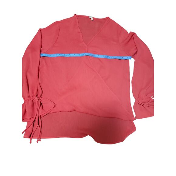 TYCHE ORNAGE BLOUSE SIZE M WITH CUTE DETAILES ON ITS LONG SLEEVES - Picture 4 of 5